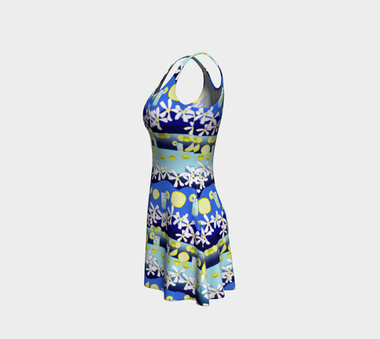 Lemonade Pattern Flare Dress