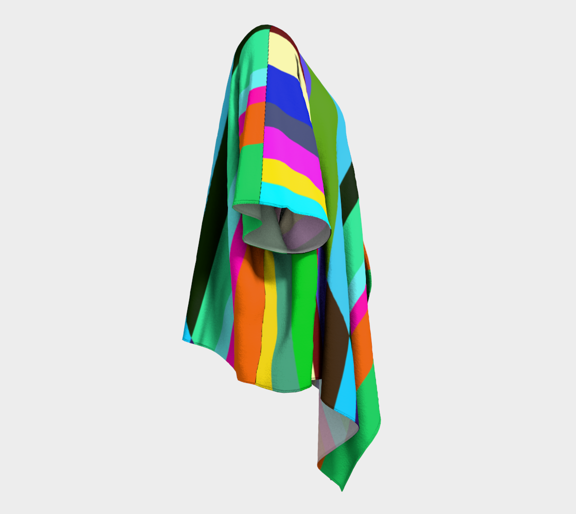 Stripes Interrupted Draped Kimono