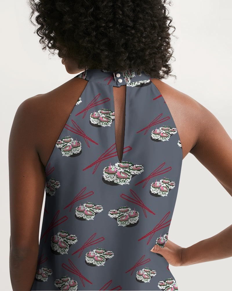Sushi Pattern Women's Halter Dress