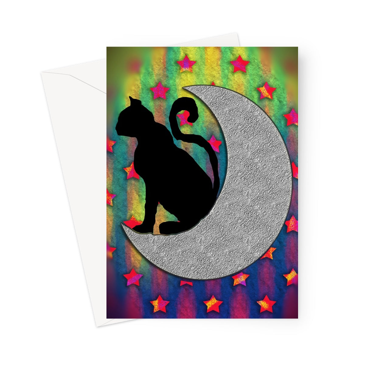 Cat On A Moon Greeting Card