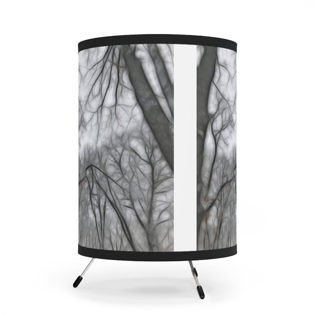 Calm Winter Tripod Lamp with High-Res Printed Shade, US\CA plug