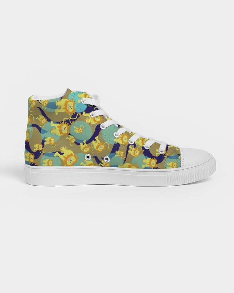Lion Pattern Women's Hightop Canvas Shoe