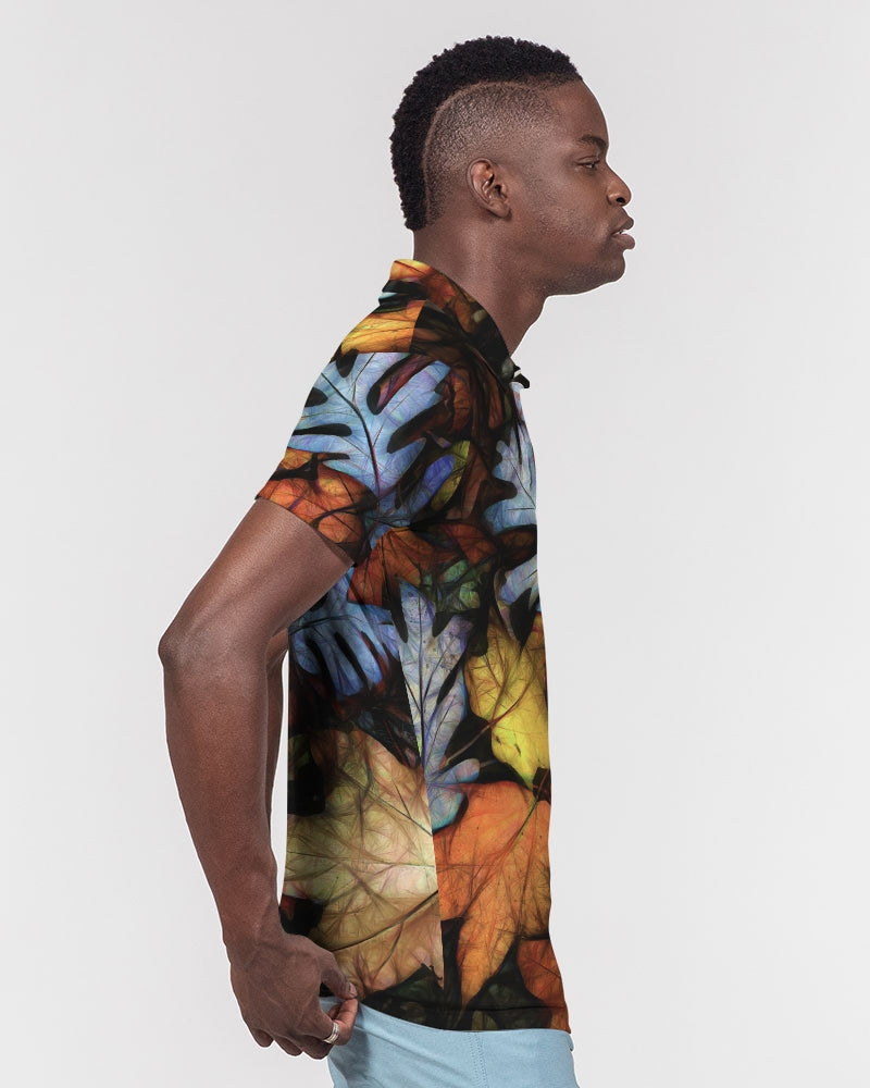 Mid October Leaves Men's Slim Fit Short Sleeve Polo