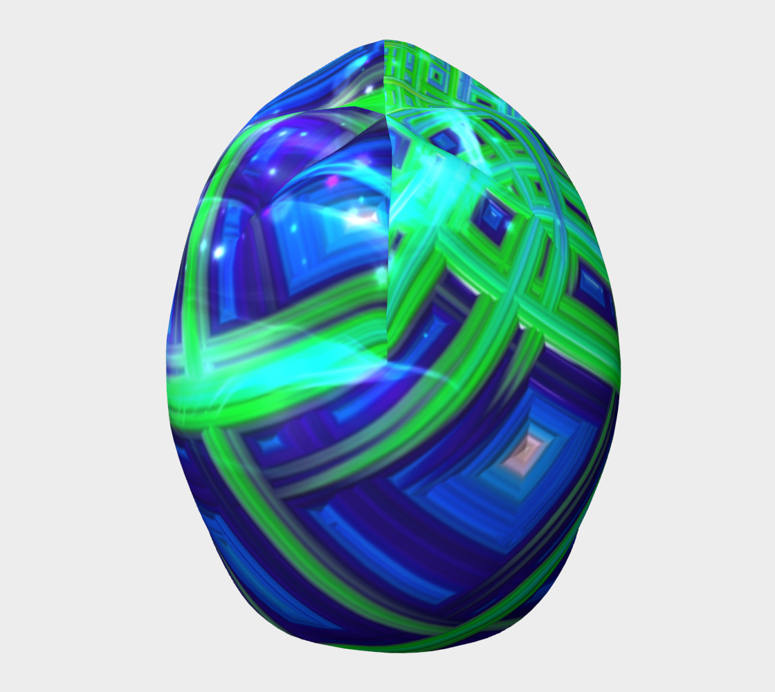 Green Blue Square Fractal Hat