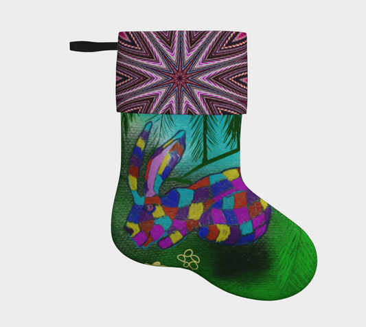Patchwork Bunny Holiday Stocking