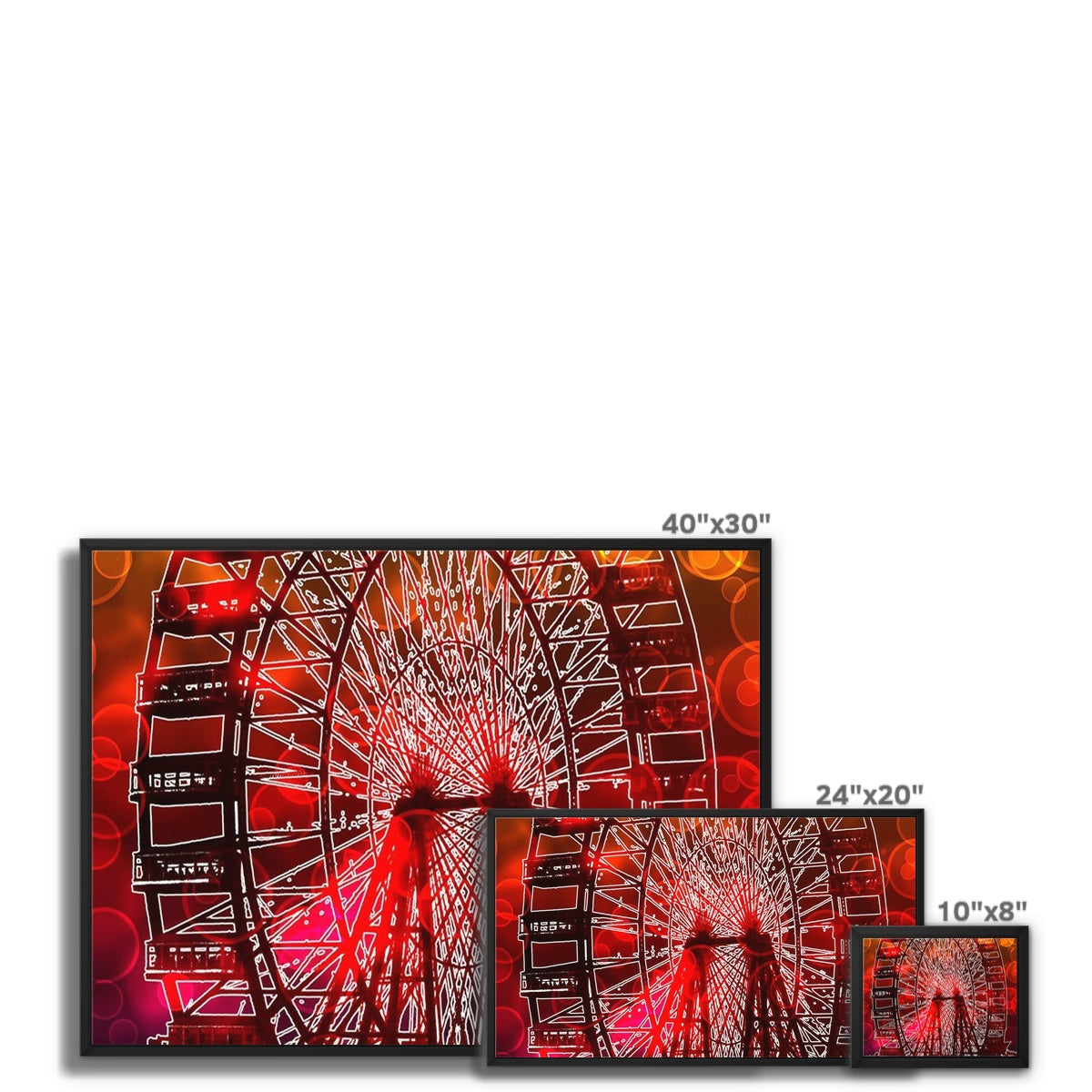 Bokeh Light Ferris Wheel Framed Canvas