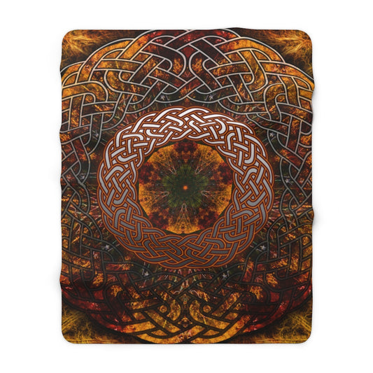 Fall Celtic Knot Sherpa Fleece Blanket