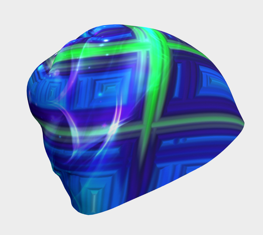 Green Blue Square Fractal Hat