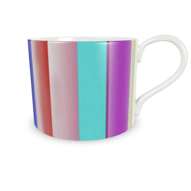 Pastel Pinks Florals and Stripes Cup and saucer Set