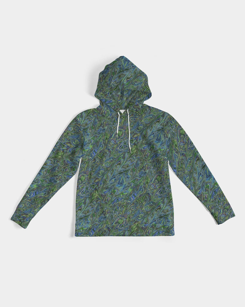 Blue Green Liquid Marbling Men's Hoodie