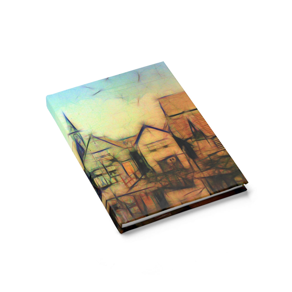 Vintage Travel Row Of Houses Journal - Ruled Line