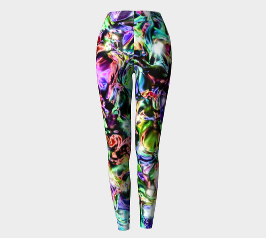 Rainbow sparkly Liquid Metal Leggings