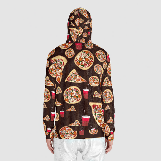Pizza Pattern  Unisex Zip Relaxed Velvet Hoodie