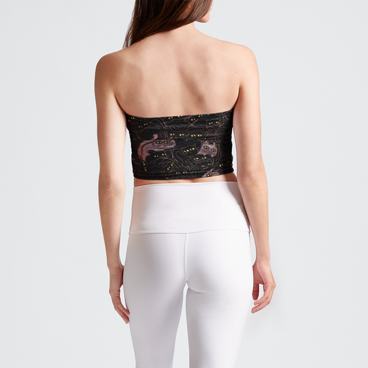 Black Cats Yellow Eyes Tube Top