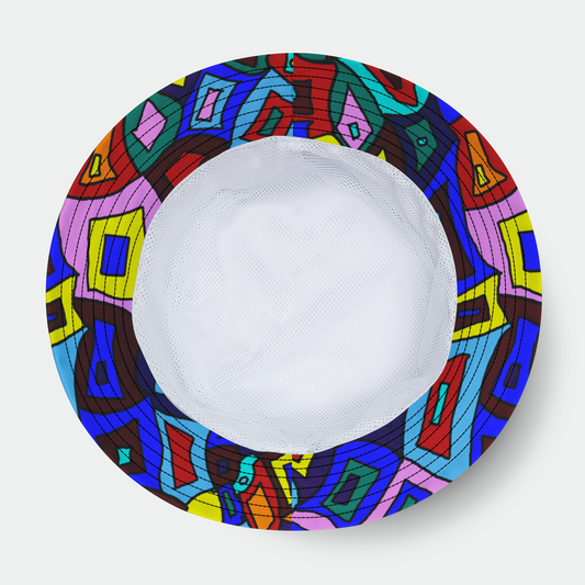 Wavy Square Pattern Bucket Hat