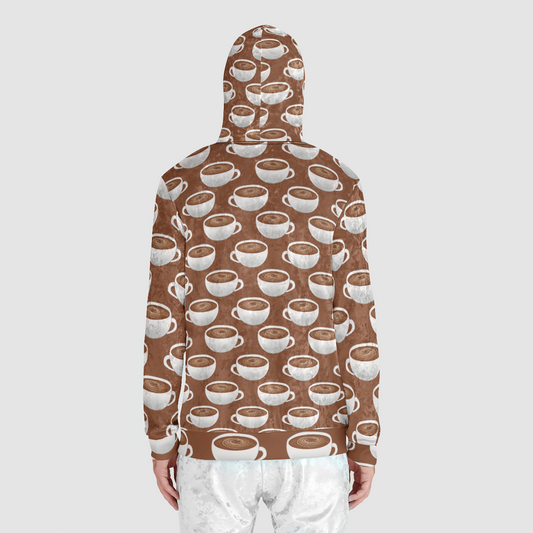Coffee on Coffee Unisex Zip Relaxed Velvet Hoodie