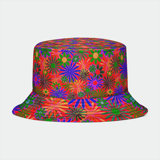 Orange and Purple Daisies Bucket Hat