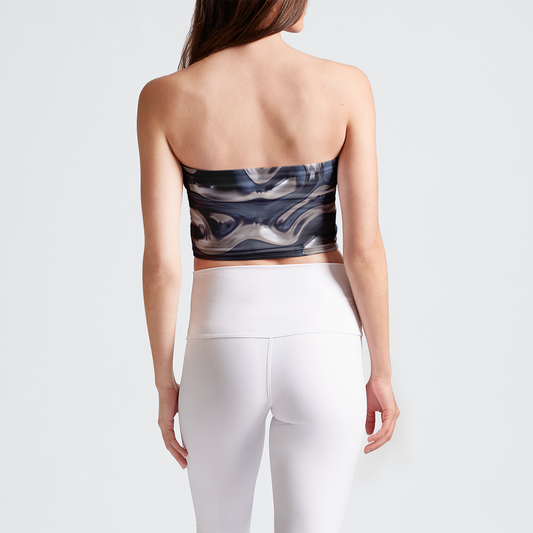 Liquid Silver Metallic Tube Top