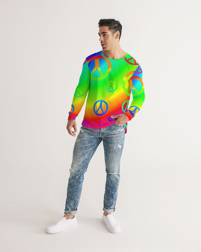 Rainbow Peace Signs Men's Long Sleeve Tee