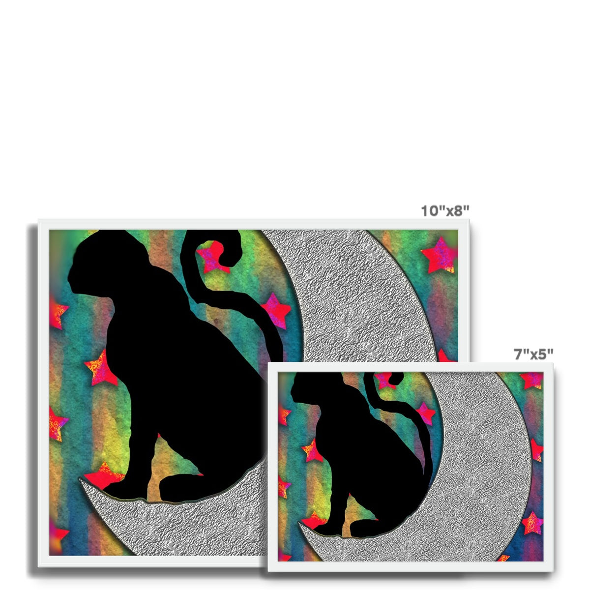 Cat On A Moon Framed Photo Tile