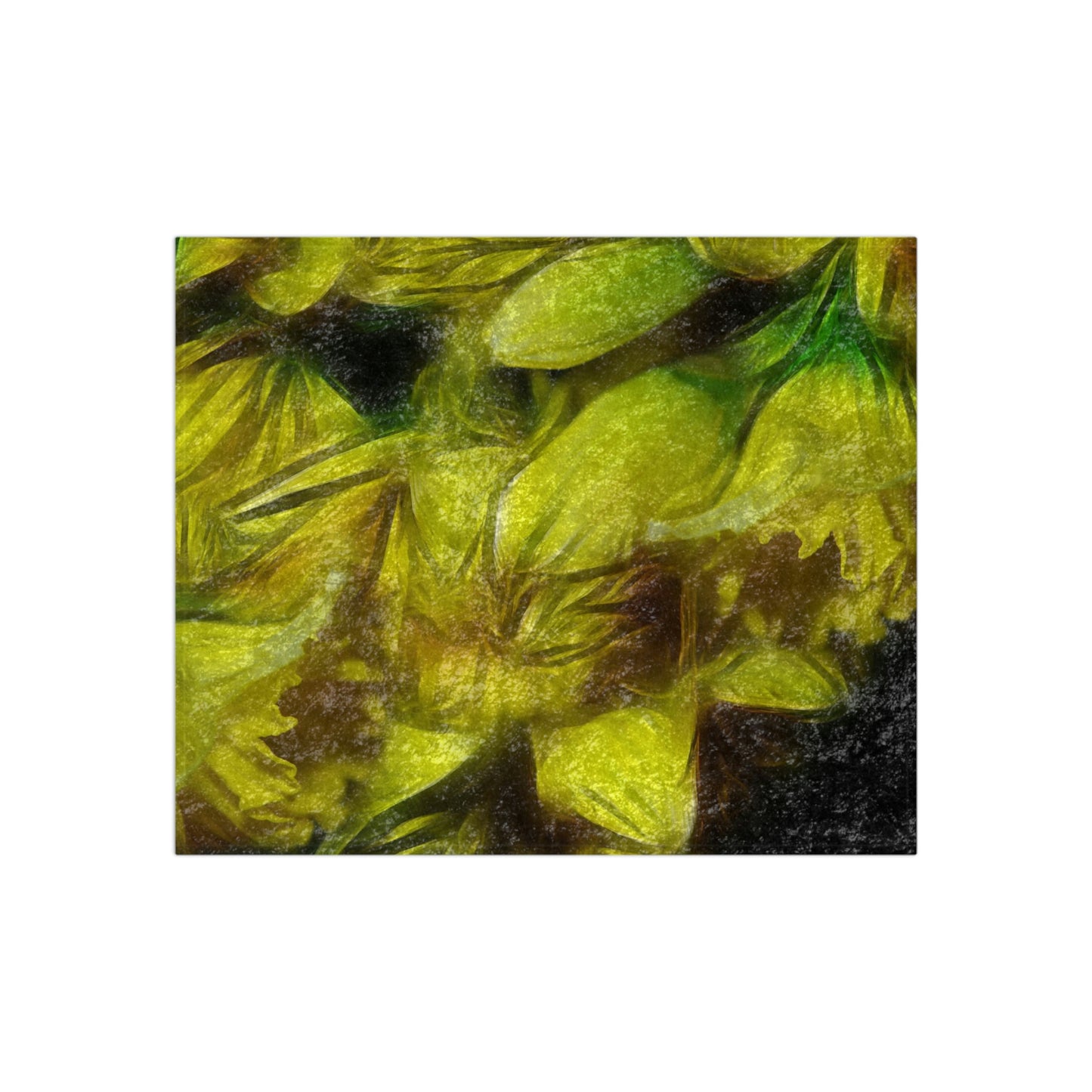Yellow Daffodils Crushed Velvet Blanket