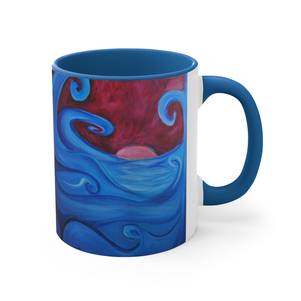 Blown Ocean Waves Accent Coffee Mug, 11oz