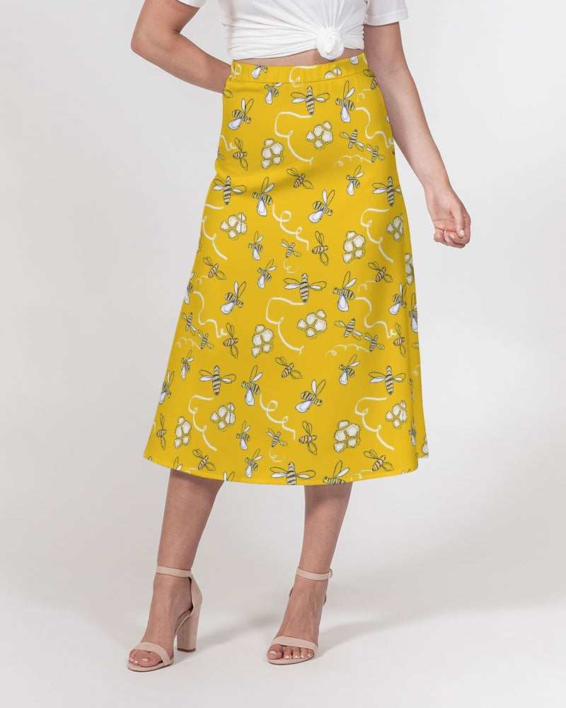 Honey B ees Women's A-Line Midi Skirt
