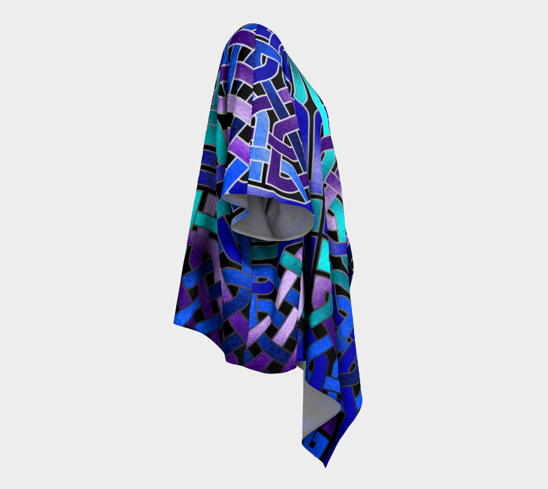 Blue Celtic Knot Square Draped Kimono