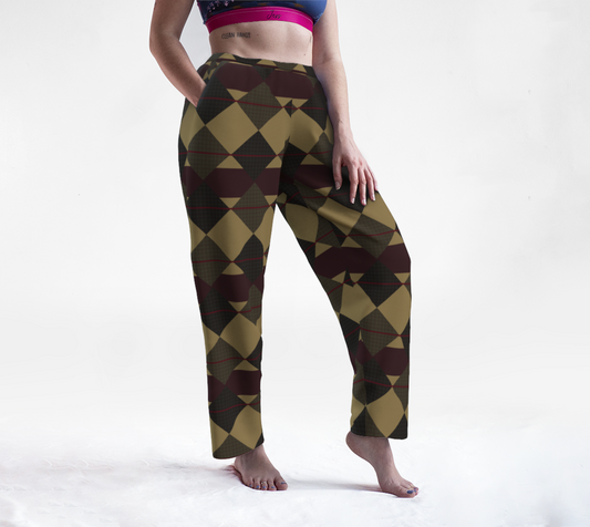 Checkered Brown Plaid Lounge Pants