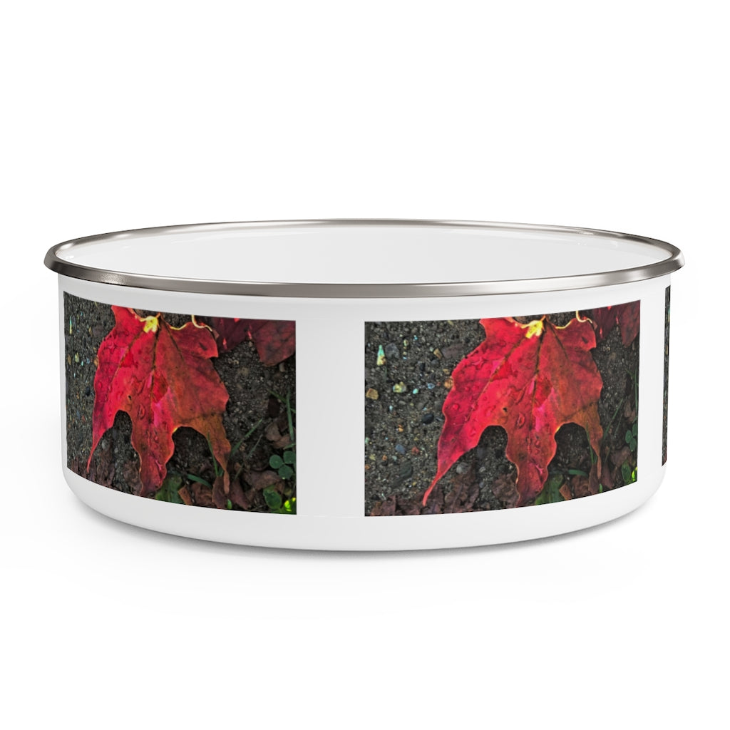 October Sunrise Leaf Enamel Bowl
