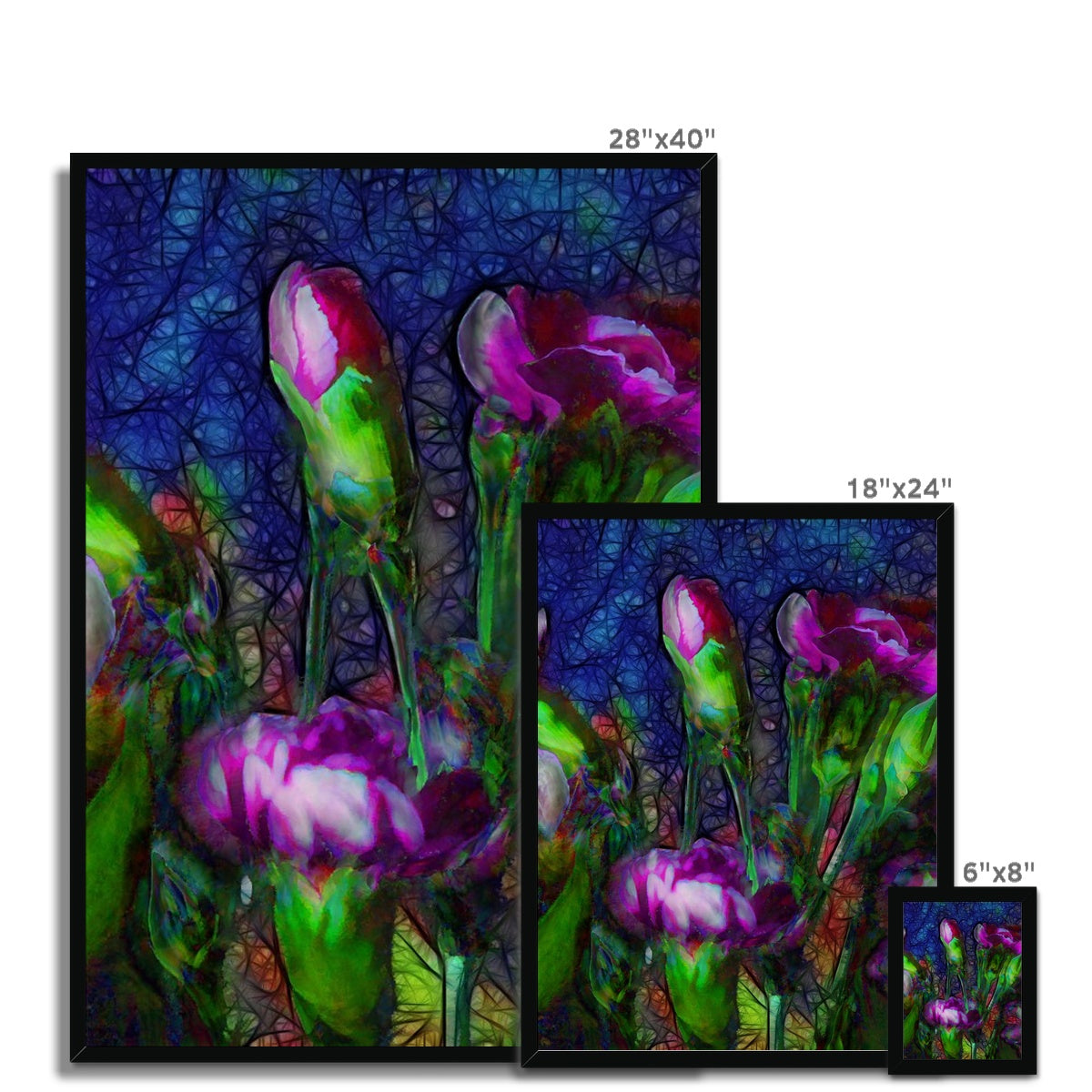 Abstract Pink Carnations Framed Print