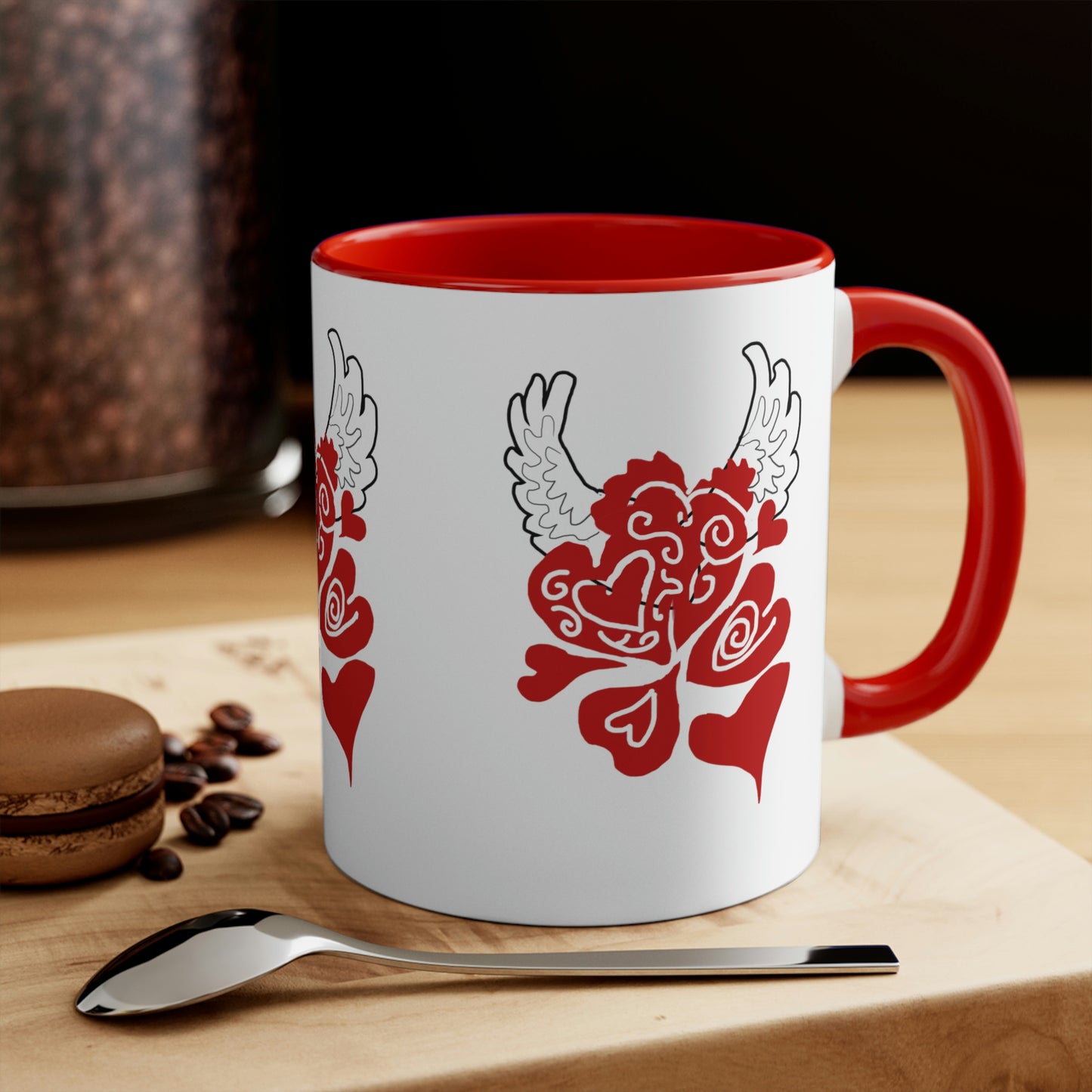 Hearts and Wings Accent Mug