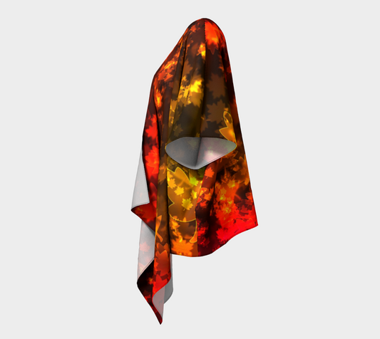 Fall Bokeh Leaves Draped Kimono