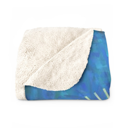 Jumping Fishies Sherpa Fleece Blanket