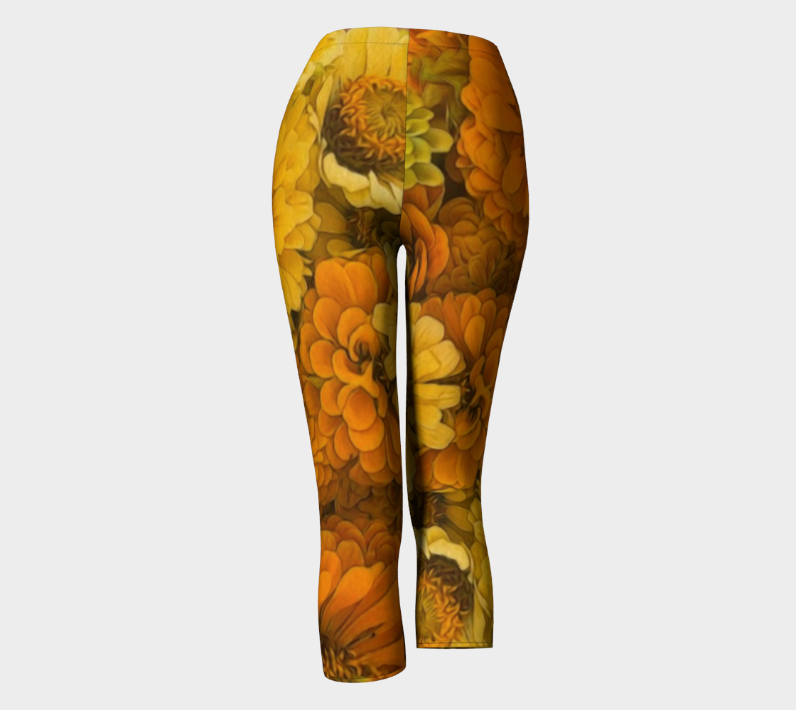 Yellow Zinnias Capris