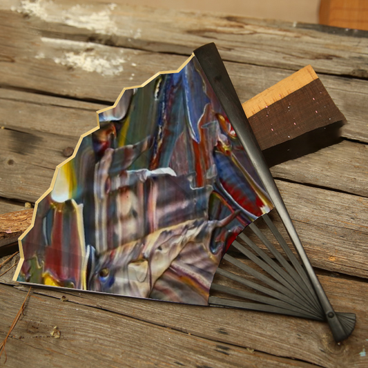 Wishing For Blue Double-side Custom Spun Silk Fan Retro Hand-held Folding Fan