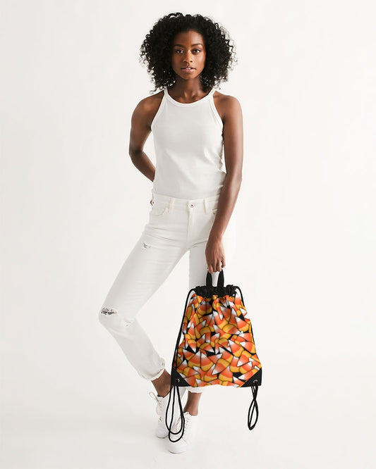 Candy Corn Pattern Canvas Drawstring Bag