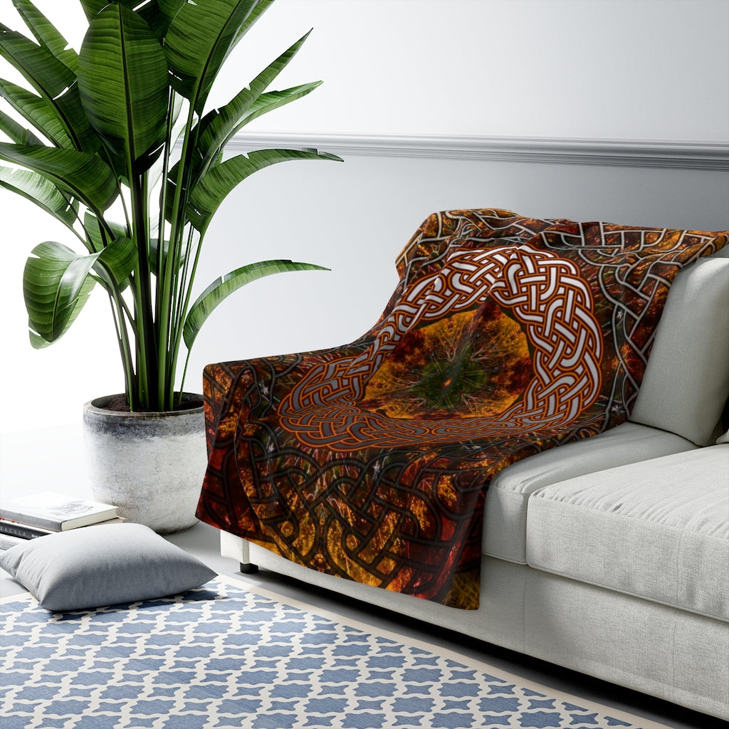 Fall Celtic Knot Sherpa Fleece Blanket