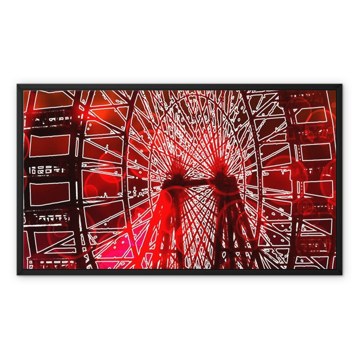 Bokeh Light Ferris Wheel Framed Canvas