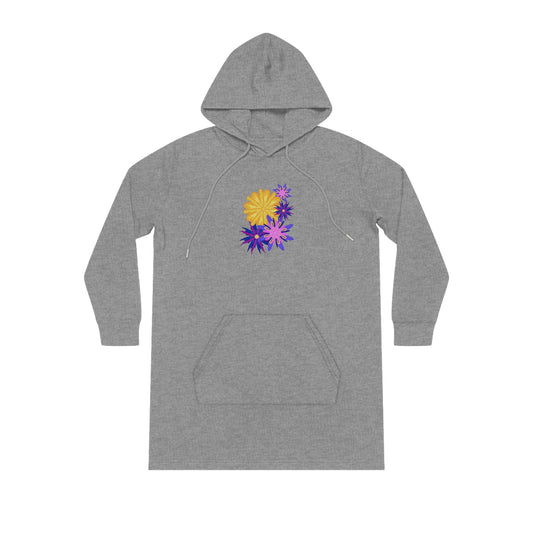 Fanciful Flowers Collage Streeter Hoodie Dress