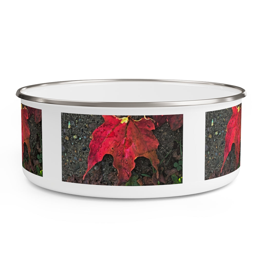 October Sunrise Leaf Enamel Bowl