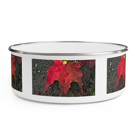 October Sunrise Leaf Enamel Bowl