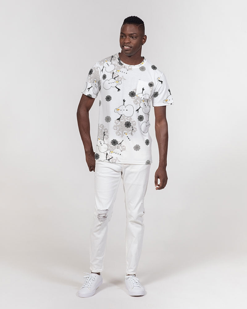 Snowman Pattern Men's Everyday Pocket Tee