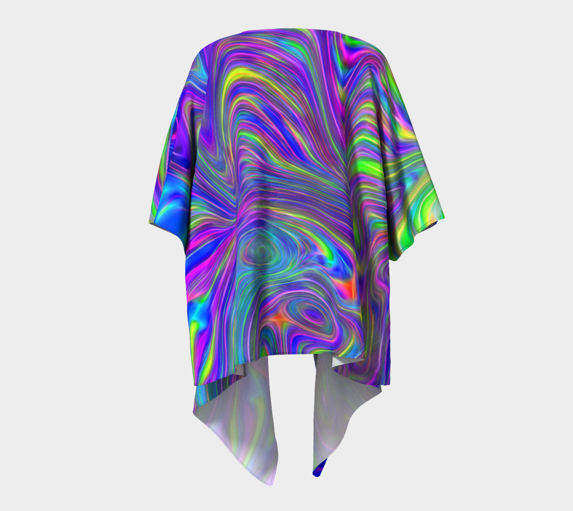 Abstract In Blue Draped Kimono