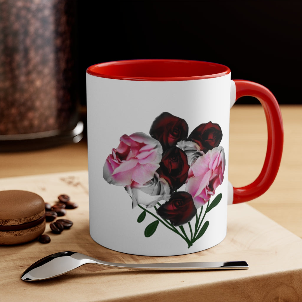 Pink and Red Roses Accent Mug