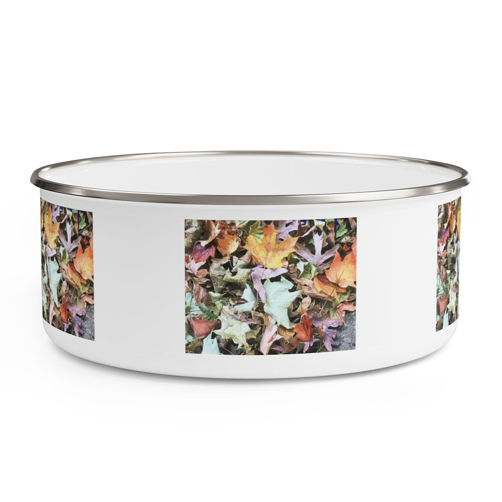 Fall Leaf Pile Enamel Bowl