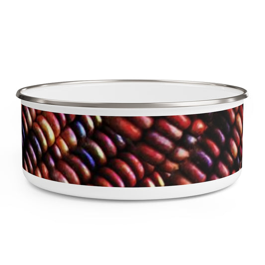 Colorful Fall Corn Enamel Bowl