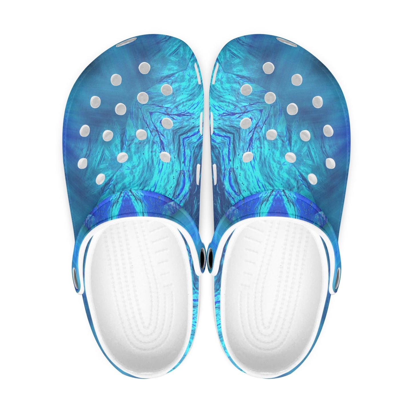 Blue Water Kaleidoscope 413. All Over Printed Clogs