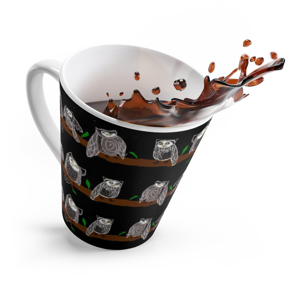 Cute Owls Pattern Latte mug