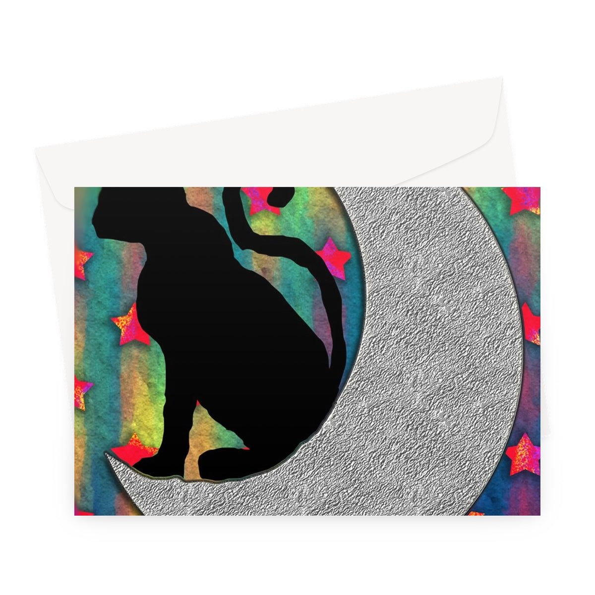 Cat On A Moon Greeting Card